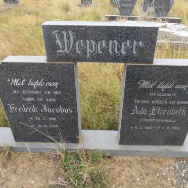 WEPENER Frederik Jacobus 1916-1994 & Ada Elizabeth CAMPBELL 1923-1986