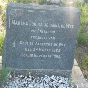 WET Martha Louisa Johanna, de nee PRETORIUS 1825-1905