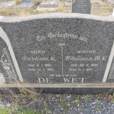 WET Christiaan R., de 1894-1960 & Wilhelmina M.E. 1892-1972