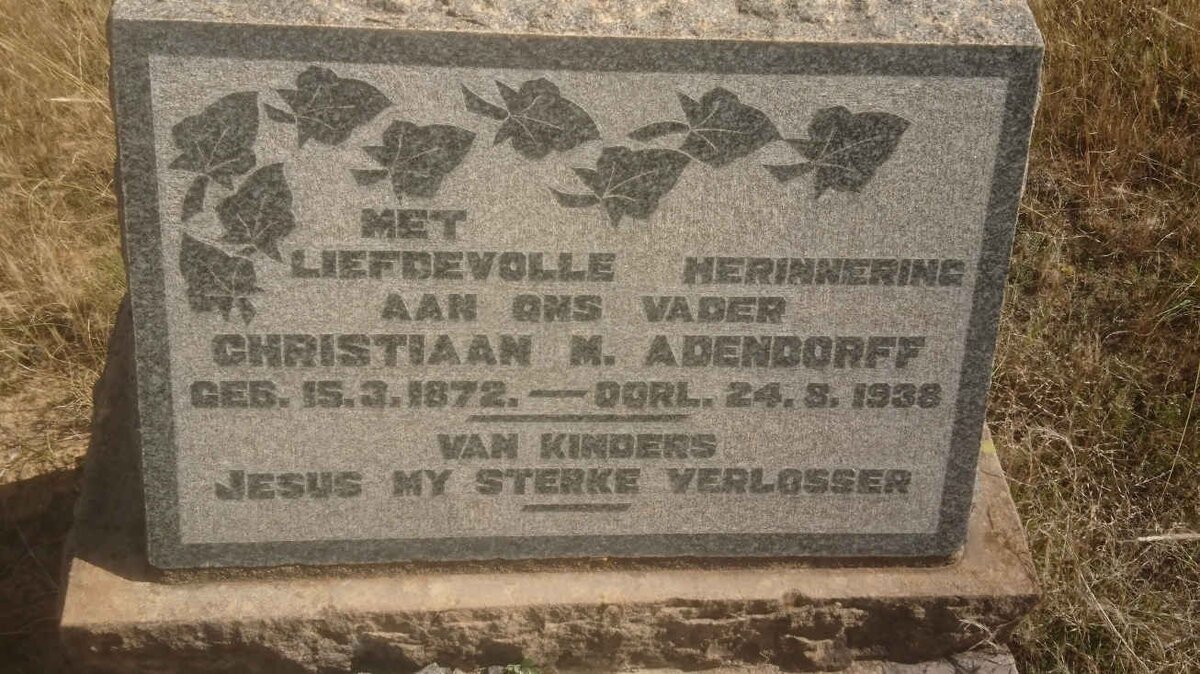 ADENDORFF Christiaan M. 1872-1938