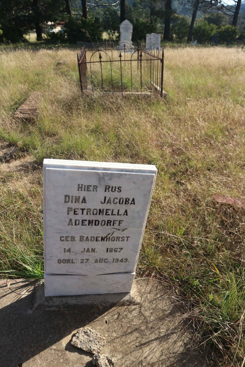 ADENDORFF Dina Jacoba Petronella nee BADENHORST 1867-1949