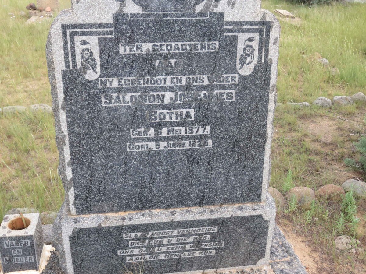 BOTHA Salomon Johannes 1877-1928 &amp; Magdalena Wilhelmina Anna 1883-1962