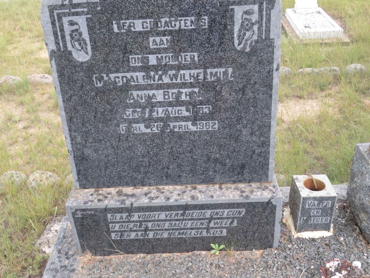 BOTHA Salomon Johannes 1877-1928 &amp; Magdalena Wilhelmina Anna 1883-1962