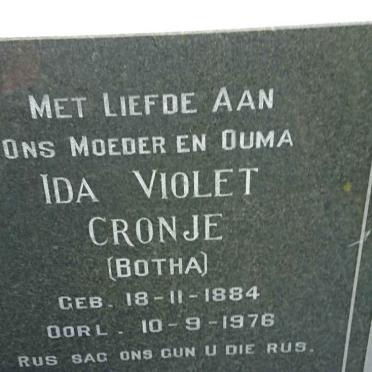 CRONJE Ida Violet nee BOTHA 1884-1976