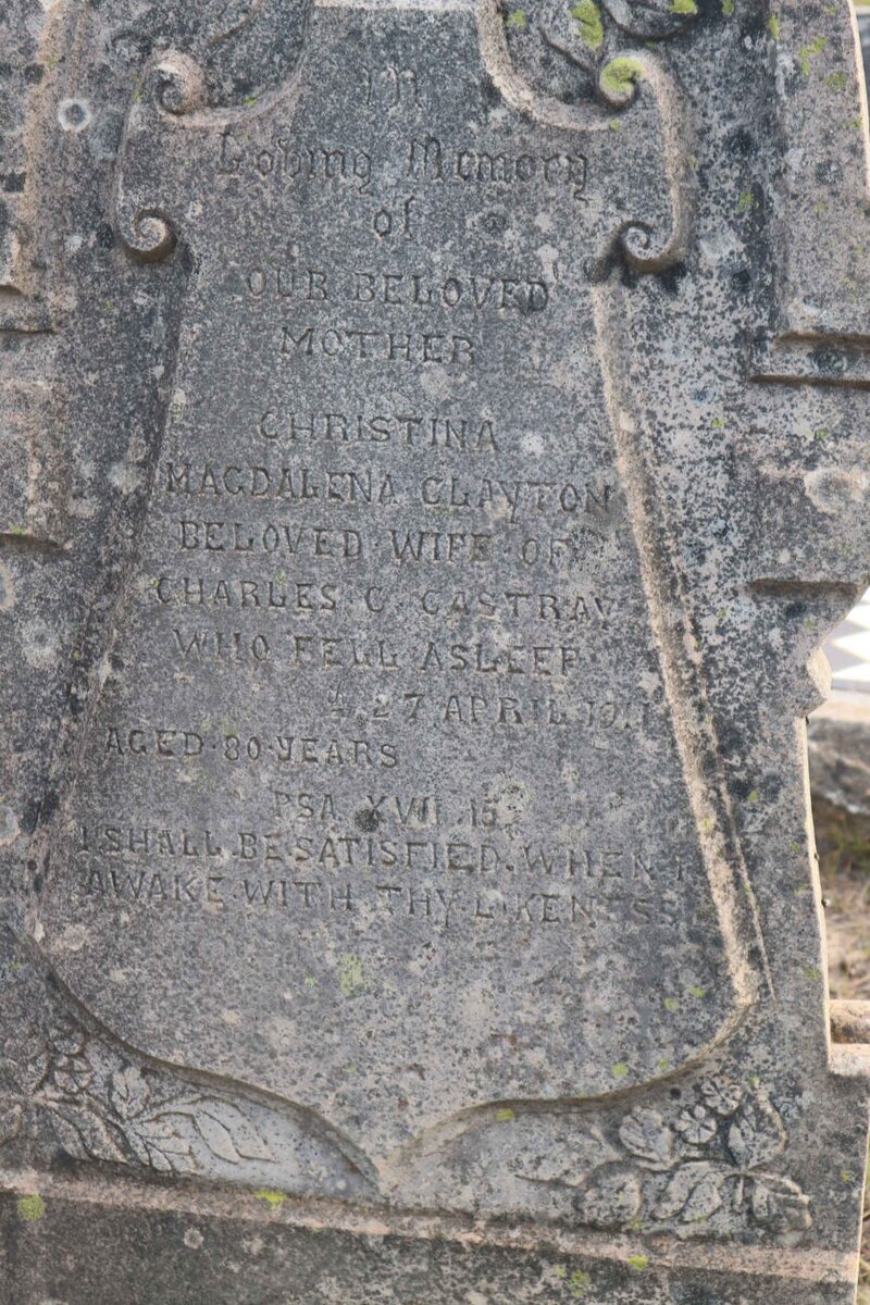 CASTRAY Christina Magdalena nee CLAYTON -1911
