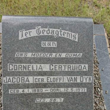 DYK Cornelia Gertruida Jacoba, van nee ELOFF 1880-1977
