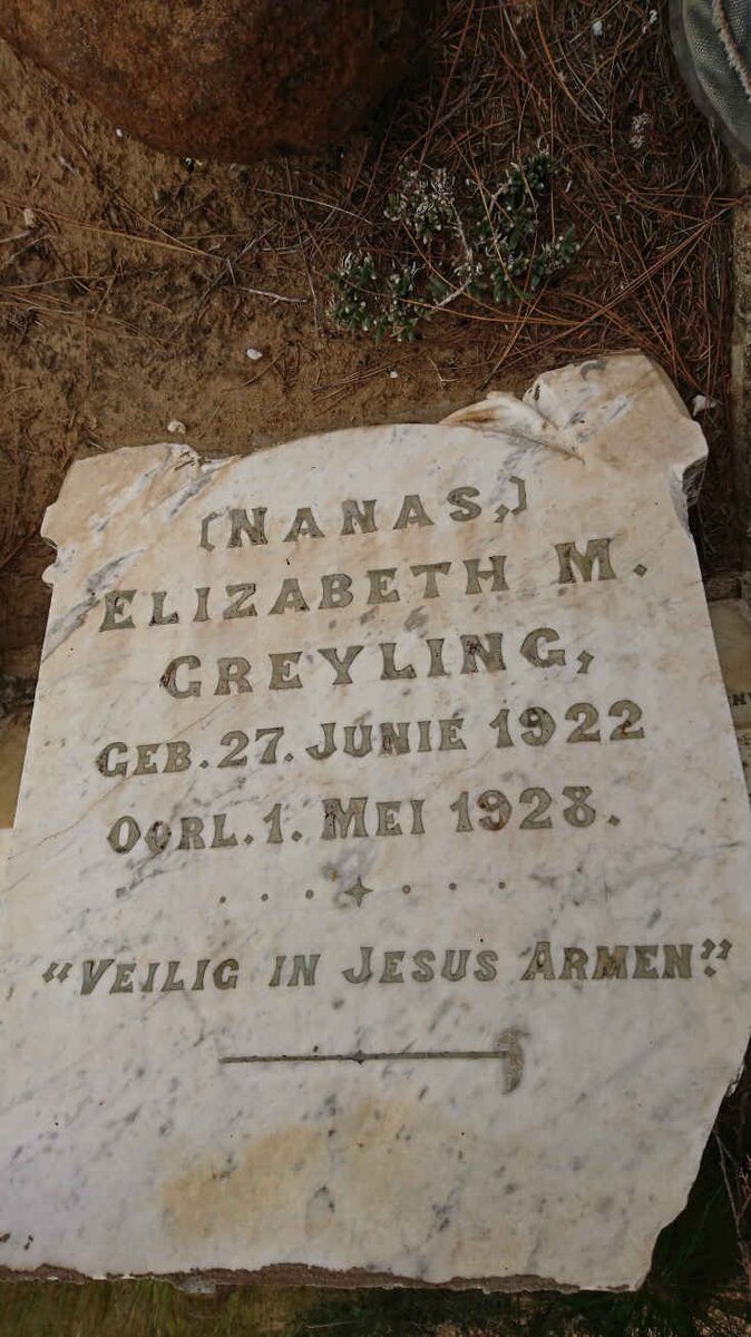 GREYLING Elizabeth M. 1922-1928