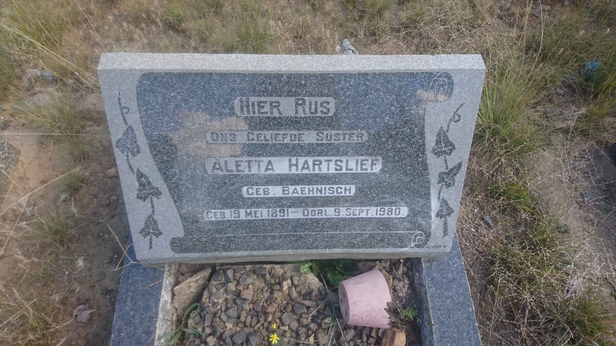 HARTSLIEF Aletta nee BAEHNISCH 1891-1980