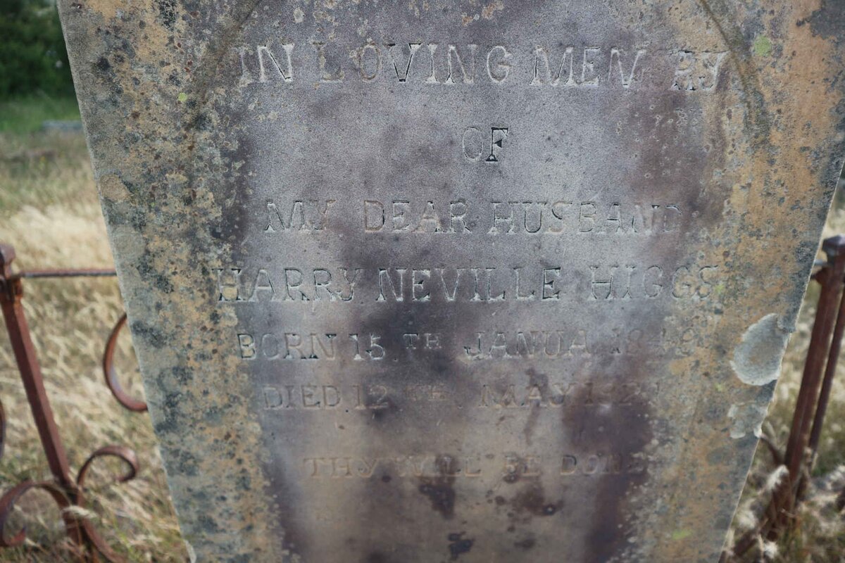 HIGGS Harry Neville 1849-1928 &amp; Maria M. 19?3 :: WELSFORD Elizabeth nee HIGGS -1921