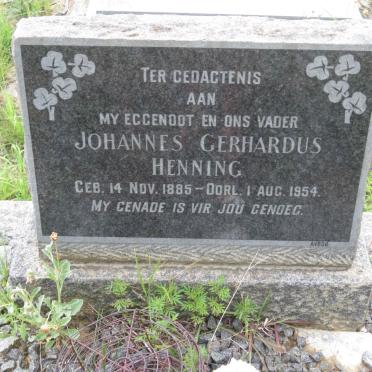 HENNING Johannes Gerhardus 1885-1954