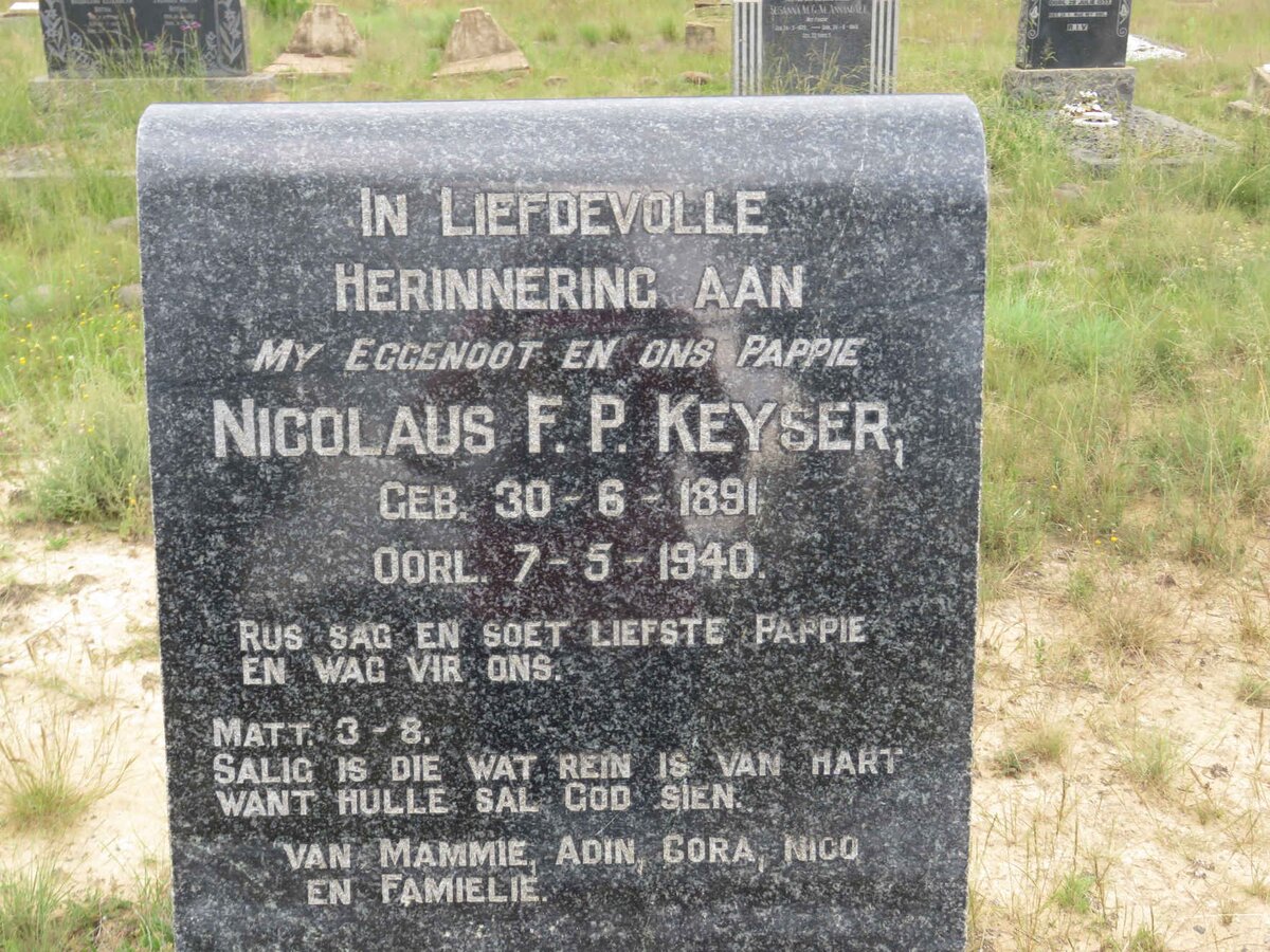 KEYSER Nicolaus F.P. 1891-1940