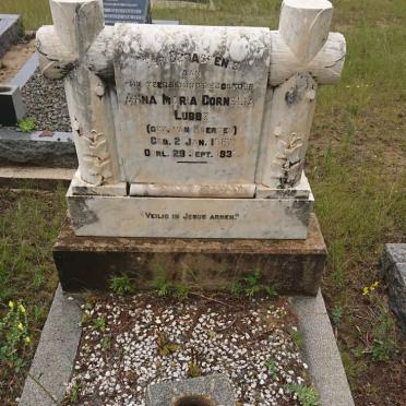 LUBBE Anna Maria Cornelia nee VAN HEERDEN 1887-1937