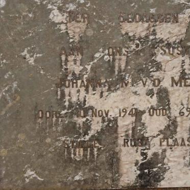 MERWE Johanna M., v.d. -1941