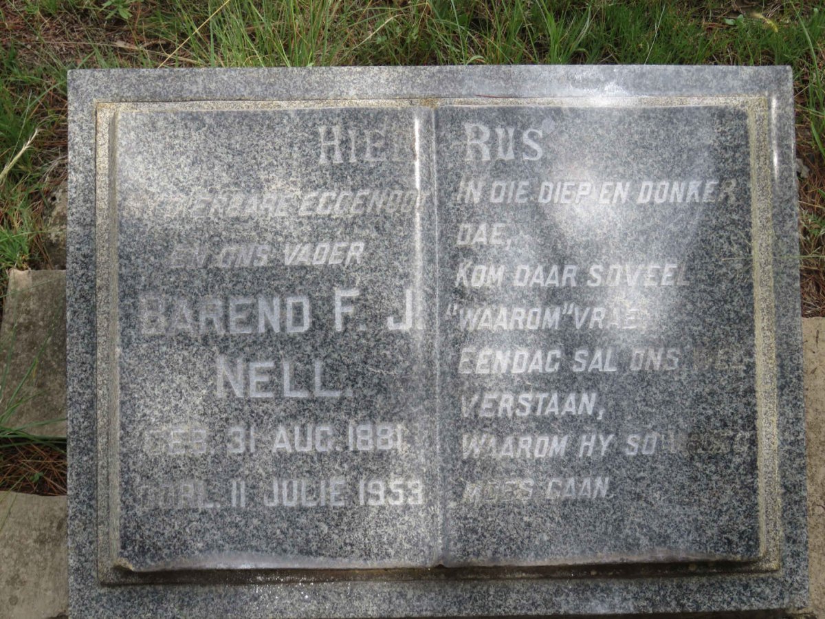 NELL Barend F.J. 1881-1953
