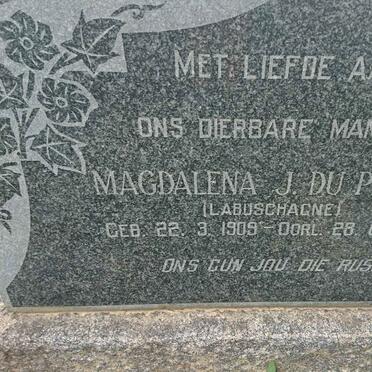 PLOOY Magdalena J., du nee LABUSCHAGNE 1909-1965