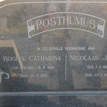 POSTHUMUS Nicolaas Jacobus 1865-1945 &amp; Rosina Catharina HEUNIS 1868-1956