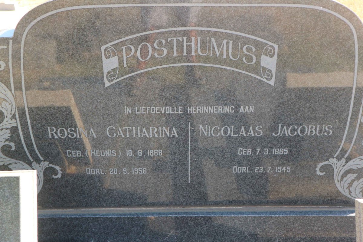 POSTHUMUS Nicolaas Jacobus 1865-1945 &amp; Rosina Catharina HEUNIS 1868-1956