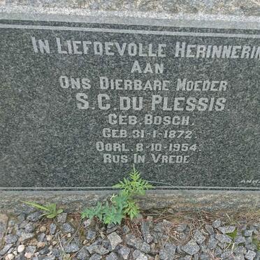 PLESSIS S.C., du nee BOSCH 1872-1954