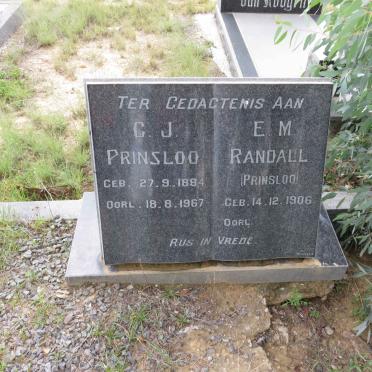 PRINSLOO C.J. 1884-1967 &amp; E.M. RANDALL formerly PRINSLOO 1906-