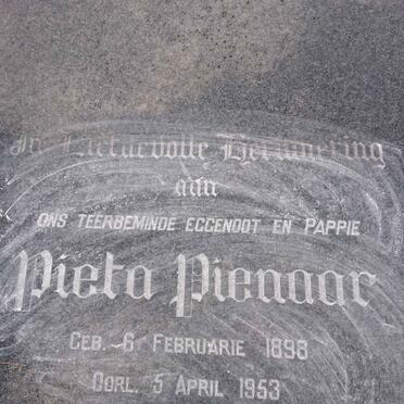 PIENAAR Pieta 1898-1953