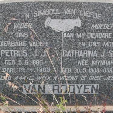 ROOYEN Petrus J.J., van 1888-1963 &amp; Catharina J.S. MYNHARDT 1903-1961