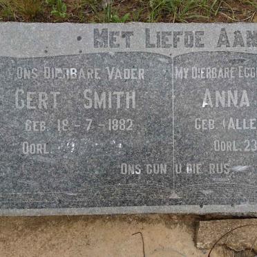 SMITH Gert 1882- &amp; Anna E. ALLEN 1881-1949