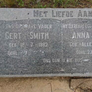 SMITH Gert 1882- &amp; Anna E. ALLEN 1881-1949