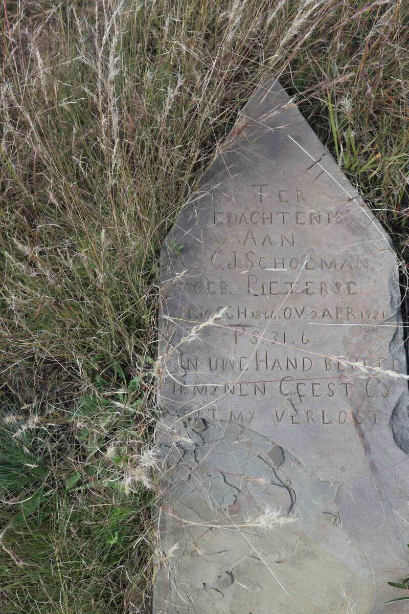 SCHOEMAN A.S.C.J. nee PIETERSE 1866-1921