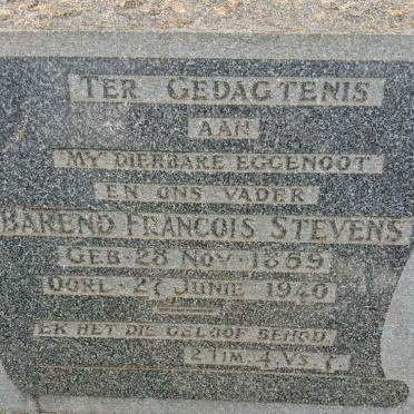 STEVENS Barend Francois 1859-1940