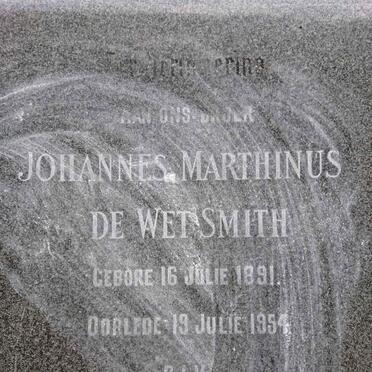 SMITH Johannes Marthinus de Wet 1891-1954