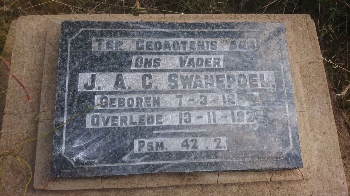 SWANEPOEL J.A.C. 1856-1928