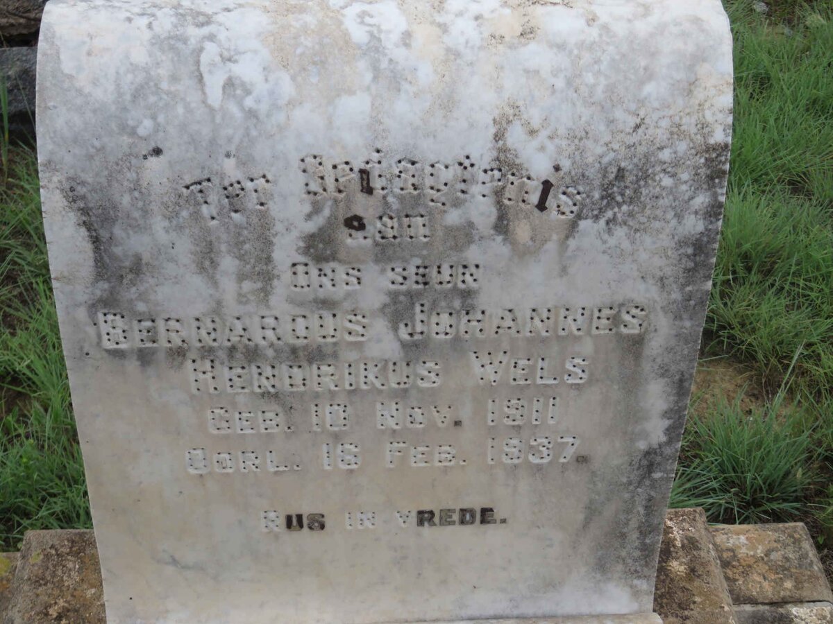 WELS Bernardus Johannes Hendrikus 1911-1937