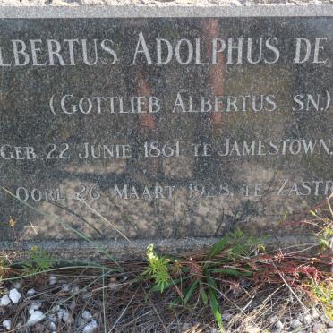 WET Albertus Adolphus, de 1861-1928