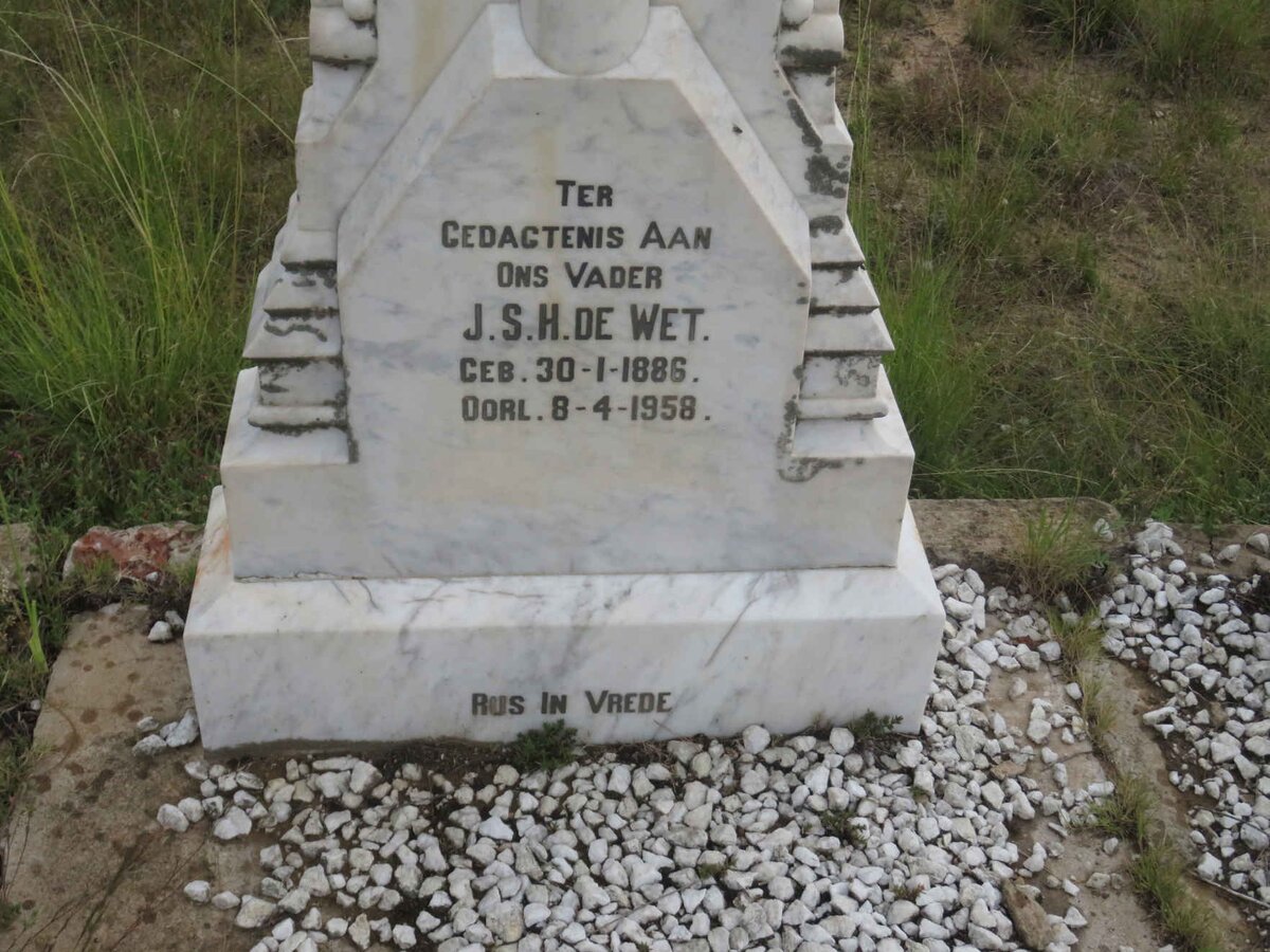 WET J.S.H., de 1886-1958