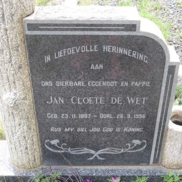 WET Jan Cloete, de 1887-1956