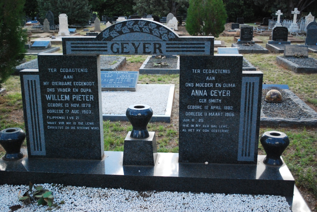 GEYER Willem Pieter 1878-1963 &amp; Anna SMITH 1892-1966