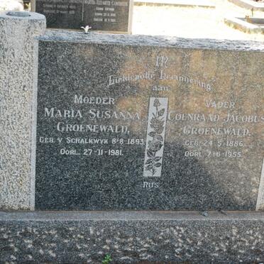 GROENEWALD Coenraad Jacobus 1886-1955 &amp; Maria Susanna VAN SCHALKWYK 1893-1981