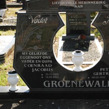 GROENEWALD Coenraad Jacobus 1928-2003 &amp; Maria Petronella Gertruida 1933-