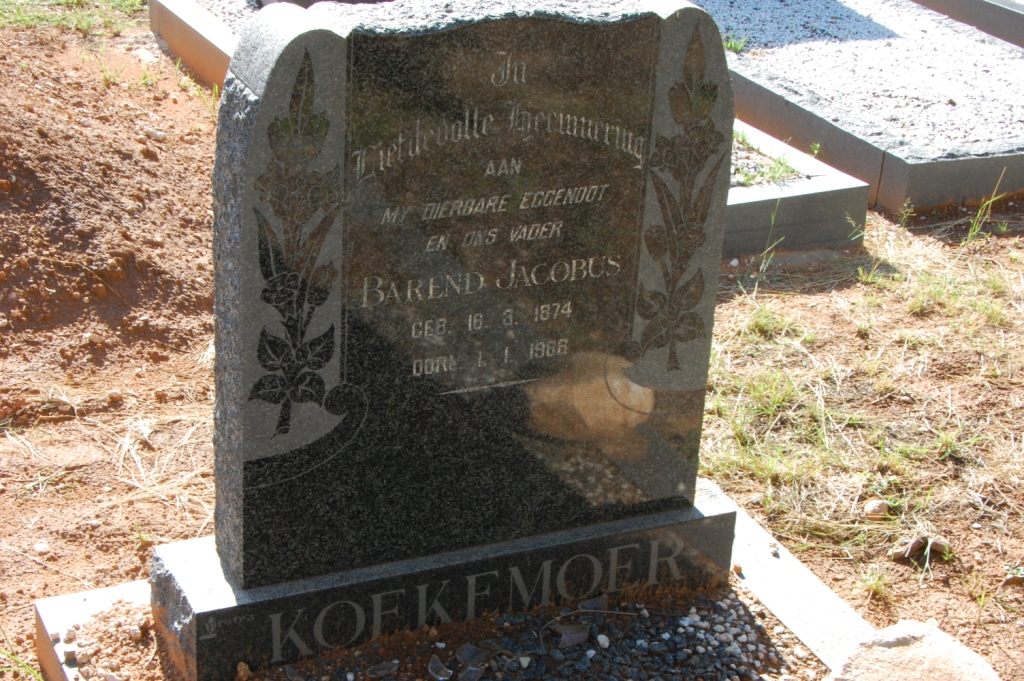 KOEKEMOER Barend Jacobus 1874-1966