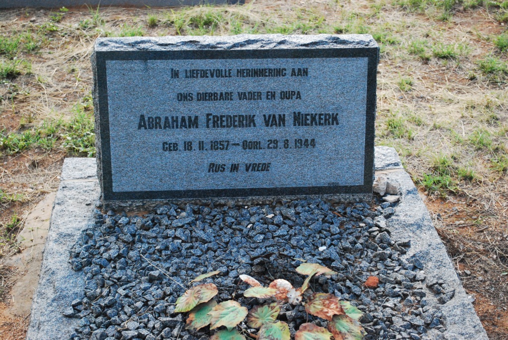 NIEKERK Abraham Frederik, van 1857-1944
