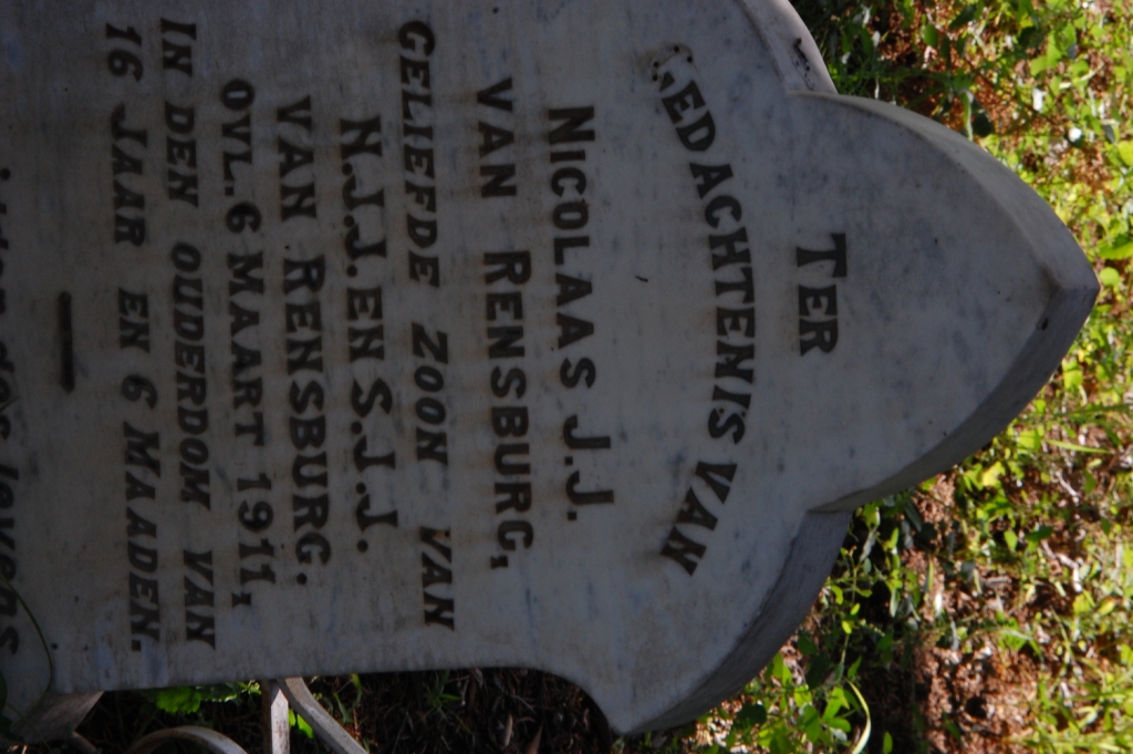 RENSBURG Nicolaas J.J., van -1911