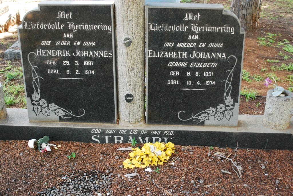 STRAMPE Hendrik Johannes 1887-1974 &amp; Elizabeth Johanna ETSEBETH 1891-1974
