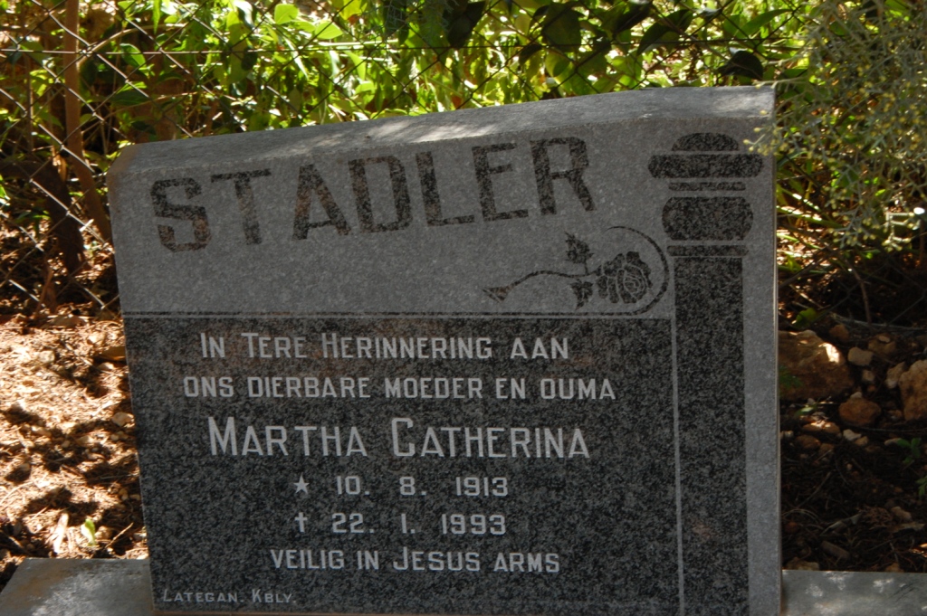 STADLER Martha Catherina 1913-1993
