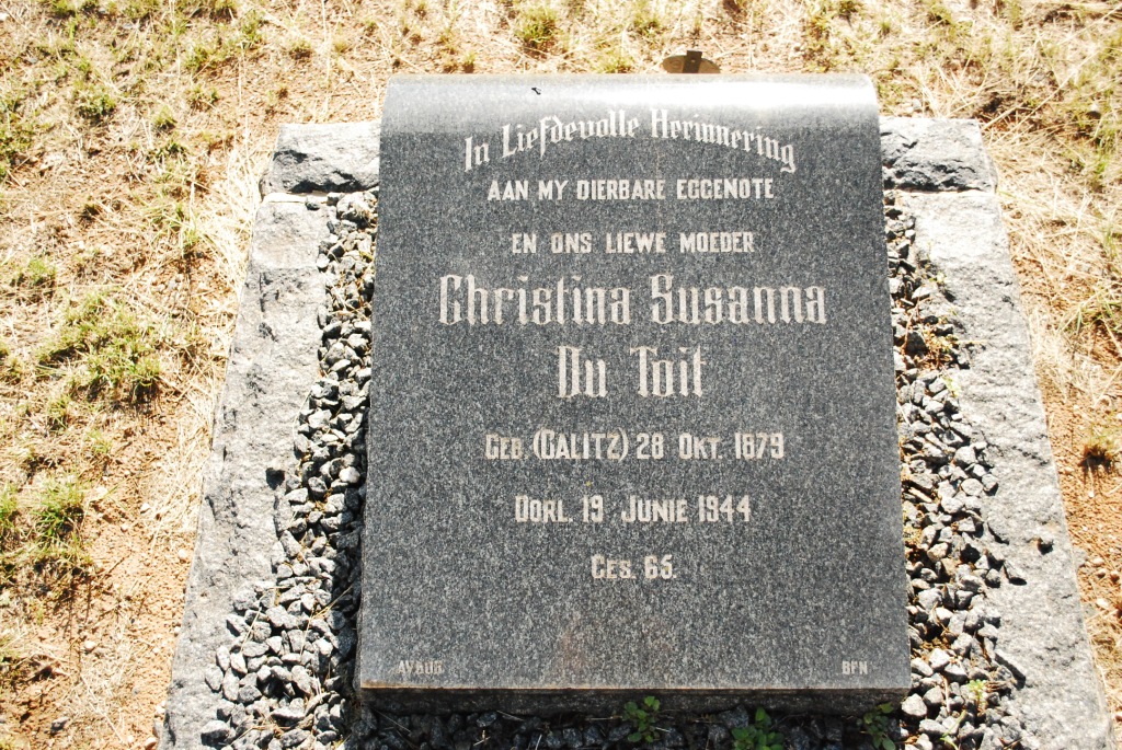 TOIT Christina Susanna, du nee CALITZ 1879-1944