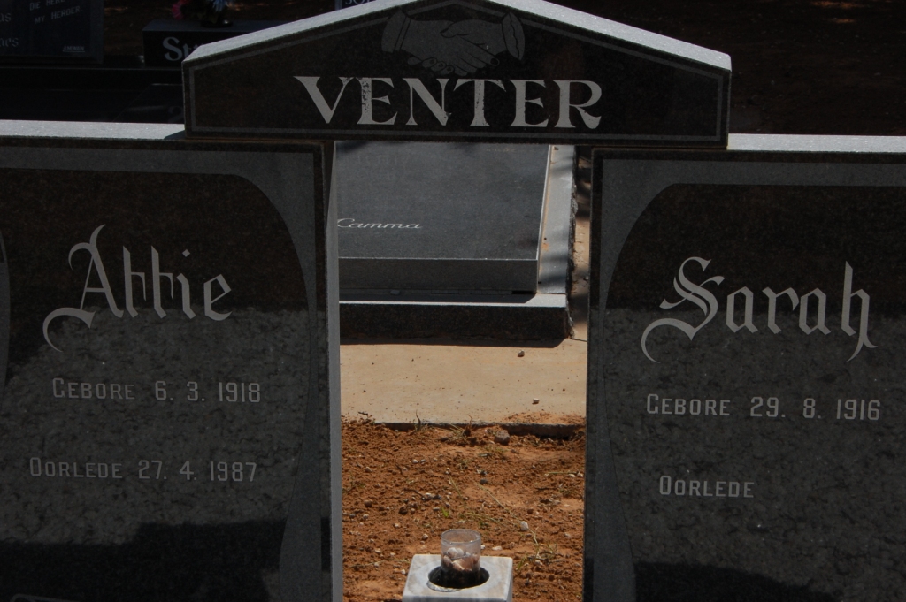 VENTER Attie 1918-1987 &amp; Sarah 1916-