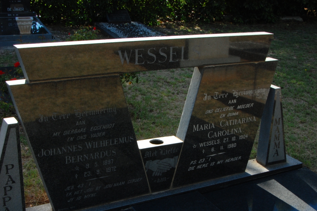 WESSELS Johannes Wilhelemus Bernardus 1897-1972 &amp; Maria Catharina Carolina WESSELS 1904-1980
