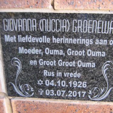 GROENEWALD Giovanna 1926-2017