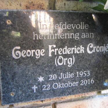 CRONJÉ George Frederick 1953-2016