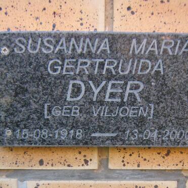 DYER Susanna Maria Gertruida nee VILJOEN 1918-2000
