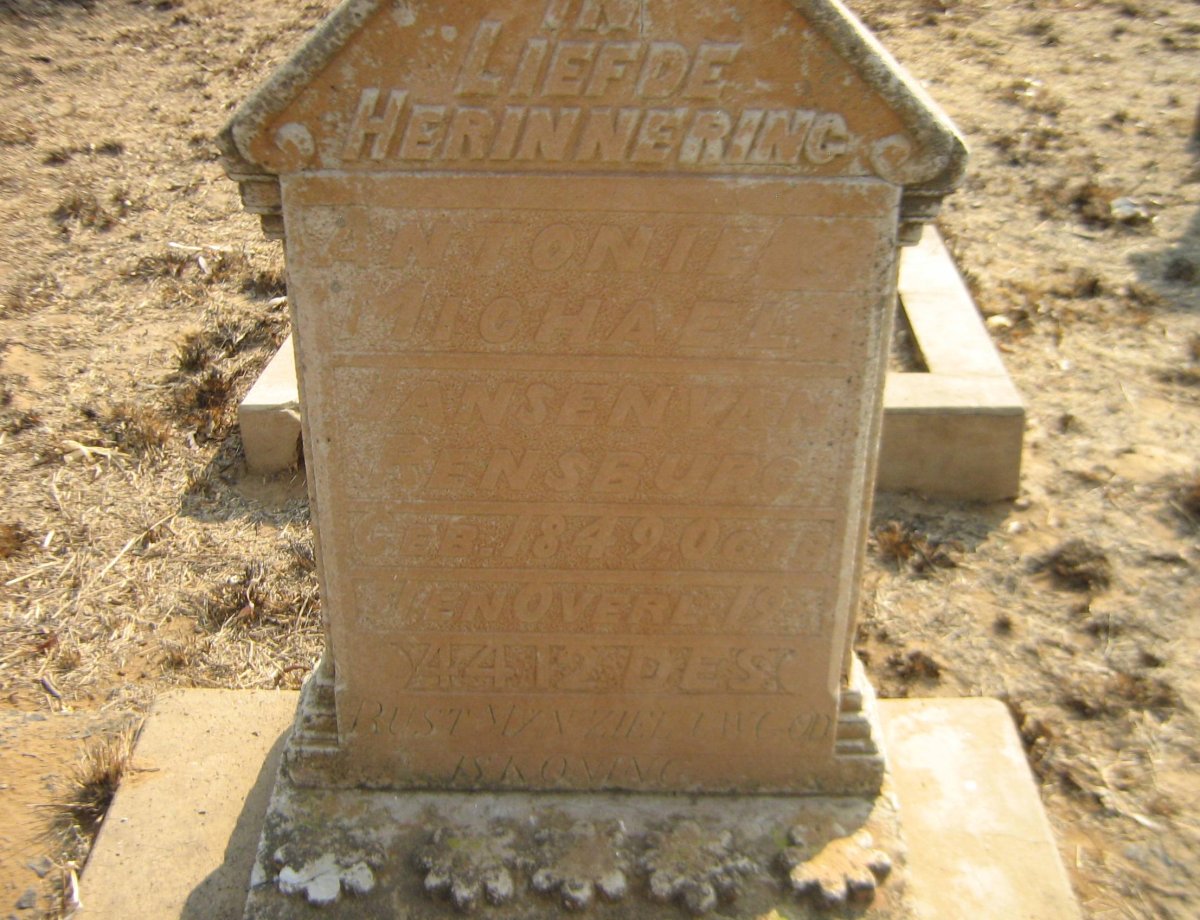 RENSBURG Antonie Michael, Jansen van 1849-1944